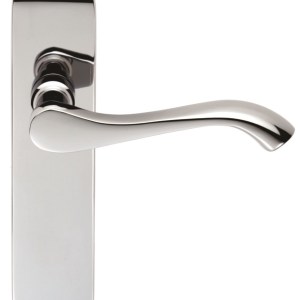 SEROZZETTAĀ® Serozzetta Lever on Latch Backplate - Polished Chrome - 180mm x 40mm