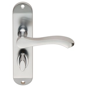 SEROZZETTAĀ® Serozzetta Lever on Bathroom Backplate - Satin Chrome - 180mm x 40mm