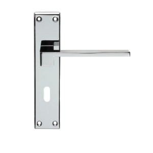 SEROZZETTAĀ® Serozzetta Equi Lever on Lock Backplate - Polished Chrome - 180mm x 40mm