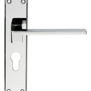 SEROZZETTAĀ® Serozzetta Equi Lever on Euro Lock Backplate - Polished Chrome - 180mm x 40mm