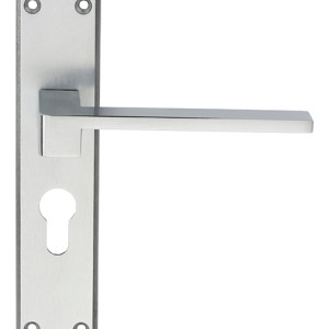 SEROZZETTAĀ® Serozzetta Equi Lever on Euro Lock Backplate - Satin Chrome - 180mm x 40mm