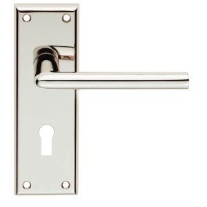 SEROZZETTAĀ® Serozzetta Dieci Lever on Lock Backplate - Polished Nickel - 57mm