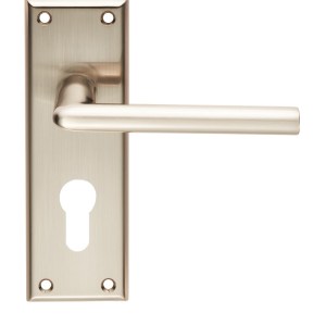 SEROZZETTAĀ® Serozzetta Dieci Lever on Euro Lock Backplate - Satin Nickel - 47.5mm
