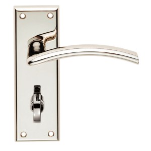 SEROZZETTAĀ® Serozzetta Trenta Lever on Bathroom Backplate - Polished Nickel - 57mm