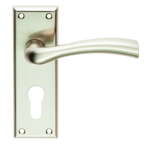 SEROZZETTAĀ® Serozzetta Cinquanta Lever on Euro Lock Backplate - Satin Nickel - 47.5mm
