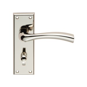 SEROZZETTAĀ® Serozzetta Cinquanta Lever on Bathroom Backplate - Polished Nickel - 57mm