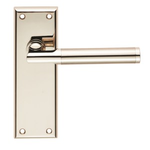 SEROZZETTAĀ® Serozzetta Sessanta Lever on Latch Backplate - Polished Nickel/Satin Nickel