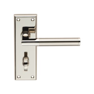 SEROZZETTAĀ® Serozzetta Sessanta Lever on Bathroom Backplate - Polished Nickel/Satin Nickel - 57mm