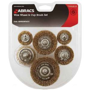 ABRACS® 6pc Spindle Mounted Wire Brush Pack