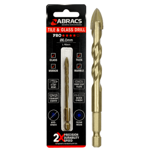 ABRACSĀ® 5.5mm x 90mm Glass & Tile Drill Bit (4 Tip)