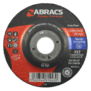 ABRACS® Phoenix II 230mm x 6mm x 22mm DPC Metal Grinding Disc