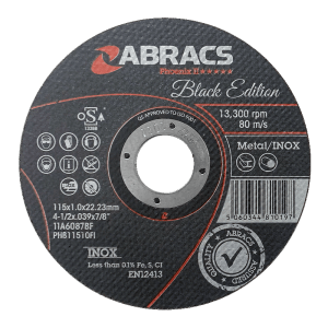 ABRACSĀ® Black Edition Extra Thin Phoenix II Cutting Disc 125x1.0x22mm INOX (Bulk)