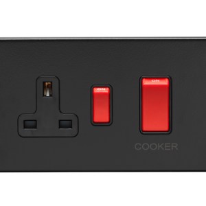 EUROLITEĀ® Concealed 3mm 45Amp Switch With A Socket - Matt Black (Black)