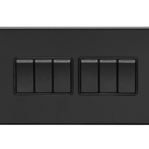 EUROLITEĀ® Concealed 3mm 6 Gang Switch - Matt Black (Black)