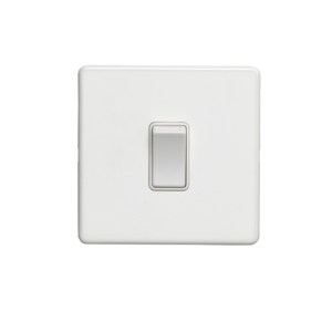 EUROLITEĀ® Concealed 3mm 1 Gang Switch - Matt White (White)