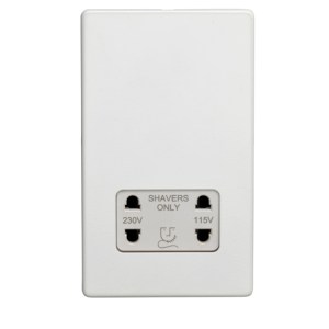 EUROLITEĀ® Concealed 3mm Shaver Socket - Matt White (White)