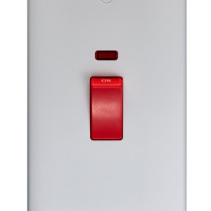 EUROLITEĀ® Enhance White Plastic 45Amp Switch With Neon Indicator - White (White)