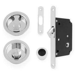 ALEXANDER & WILKSĀ® sliding door lock set - radius polished chrome