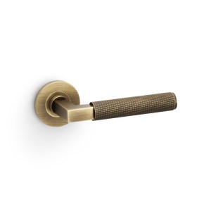 ALEXANDER & WILKSĀ® hurricane lever knurled on 50x6mm rose antique brass