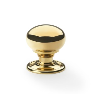 ALEXANDER & WILKSĀ® classic mushroom door knob small 41mm unlacquered brass