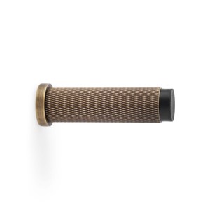 ALEXANDER & WILKSĀ® brunel diamond knurled 75mm cylinder doorstop ant brass