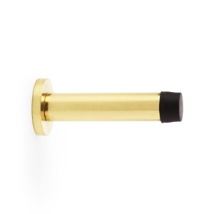 ALEXANDER & WILKSĀ® projection cyl. doorstop on rose 75mm pol brass lacq