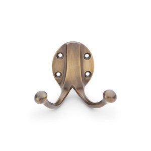 ALEXANDER & WILKSĀ® alexander & wilks double robe hook antique brass