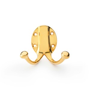 ALEXANDER & WILKSĀ® alexander & wilks double robe hook unlacquered brass