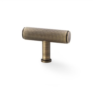 ALEXANDER & WILKSĀ® knurled t-bar cupboard knob 55mm antique brass