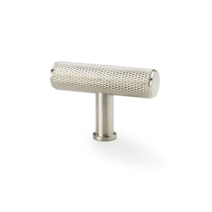 ALEXANDER & WILKSĀ® knurled t-bar cupboard knob 55mm satin nickel