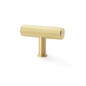 ALEXANDER & WILKSĀ® reeded t-bar cupboard knob 55mm satin brass pvd