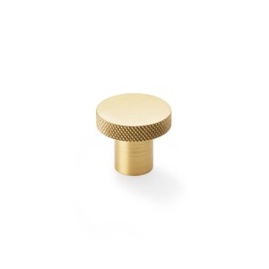 ALEXANDER & WILKSĀ® hanover knurled circular cupboard knob 30mm satin brass