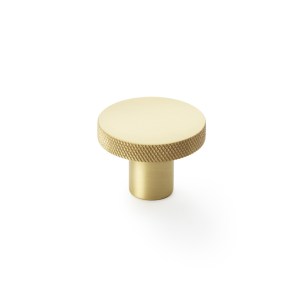 ALEXANDER & WILKSĀ® hanover knurled circular cupboard knob 38mm satin brass