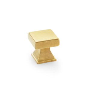 ALEXANDER & WILKSĀ® jesper square cupboard knob 30mm satin brass pvd