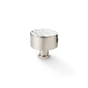 ALEXANDER & WILKSĀ® leila hammered cupboard knob 35mm polsihed nickel