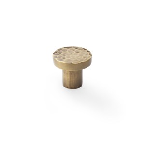 ALEXANDER & WILKSĀ® hammered face round cup knob 30mm antique brass
