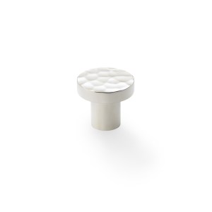 ALEXANDER & WILKSĀ® hammered face round cup knob 30mm polished nickel