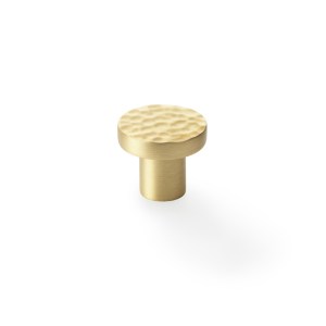 ALEXANDER & WILKSĀ® hammered face round cup knob 30mm satin brass