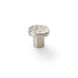 ALEXANDER & WILKSĀ® hammered face round cup knob 30mm satin nickel