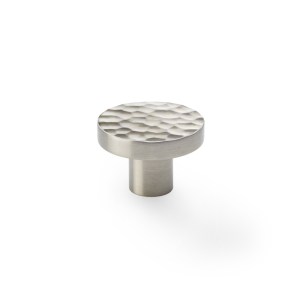 ALEXANDER & WILKSĀ® hammered face round cup knob 38mm satin nickel