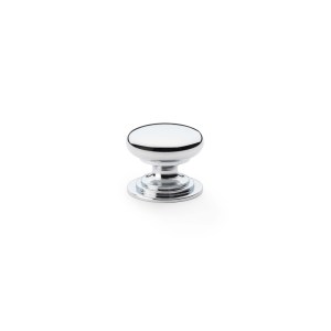 ALEXANDER & WILKSĀ® 25mm rnd cup knob integral stepped rose polished chrome
