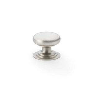 ALEXANDER & WILKSĀ® 32mm rnd cup knob integral stepped rose satin nickel