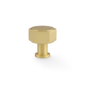 ALEXANDER & WILKSĀ® vesper hex cabinet knob 33mm satin brass