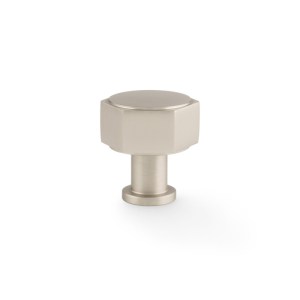 ALEXANDER & WILKSĀ® vesper hex cabinet knob 33mm satin nickel
