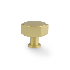 ALEXANDER & WILKSĀ® vesper hex cabinet knob 40mm satin brass