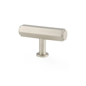 ALEXANDER & WILKSĀ® vesper hex t-bar cabinet knob 55mm satin nickel
