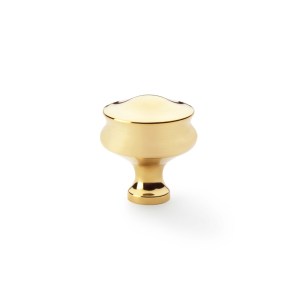 ALEXANDER & WILKSĀ® harris cupboard knob 32mm dia pol brass unlacquered