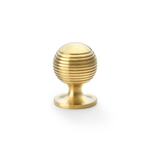 ALEXANDER & WILKSĀ® alexander & wilks caesar cupboard knob 32mm on round rose satin brass pvd