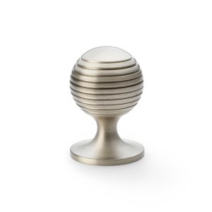 ALEXANDER & WILKSĀ® alexander & wilks caesar cupboard knob 38mm on round rose satin nickel