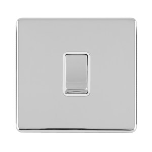 EUROLITEĀ® Concealed 3mm 1 Gang 10Amp 2Way Switch - Polished Chrome (White)